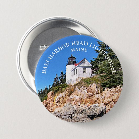 Bass Harbour Head Lighthouse Maine Large Button Bu (Vorne & Hinten)