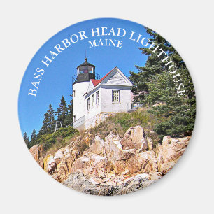 Bass Harbour Head Lighthouse, Maine Round Magnet