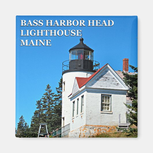 Bass Harbour Head Lighthouse, Maine Square Magnet (Vorne)