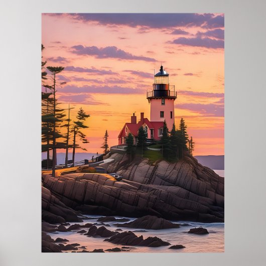 Bass Harbour Head Lighthouse Sunrise Poster (Vorne)