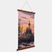 Bass Harbour Head Lighthouse Sunrise Wandteppich Mit Holzrahmen (Gewinkelt)