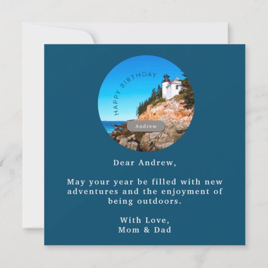 Bass Harbour Lighthouse Birthday Acadia NP (Rückseite)