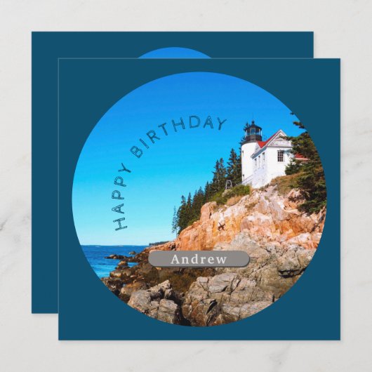 Bass Harbour Lighthouse Birthday Acadia NP (Vorne/Hinten)