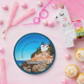 Bass Harbour Lighthouse Birthday Acadia NP Pappteller (Party)