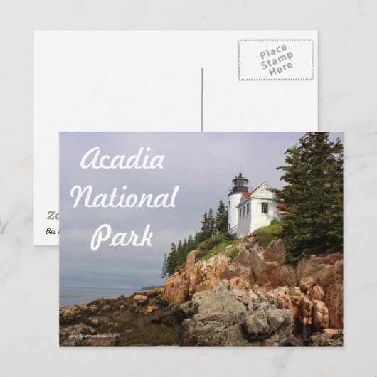 Bass Harbour Lighthouse Postkarte (Vorne/Hinten)