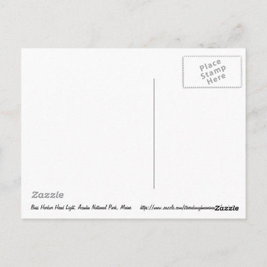 Bass Harbour Lighthouse Postkarte (Rückseite)