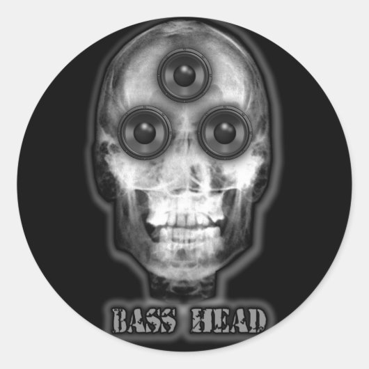 BASS HEAD Dubstep Artist Runder Aufkleber (Vorderseite)