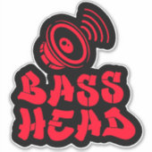 BASS HEAD red black Aufkleber (Vorderseite)