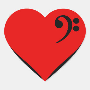 Bass Heart Herz-Aufkleber