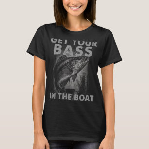 Bass im Coolen Fischfang auf dem Boot T-Shirt