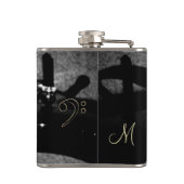 Baß ist an der Unterseite von alles Musik-Flasche Flachmann (Rückseite)