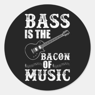 Bass ist das Becken des Gitarristen der Musikblase Runder Aufkleber