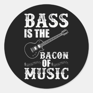 Bass ist das Becken des Gitarristen der Musikblase Runder Aufkleber