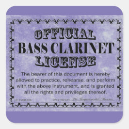 Bass Klarinet License Square Aufkleber