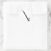 Bass Klarinette Grafik, nur die Klarinette Runder Aufkleber (Tasche)