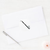 Bass Klarinette Grafik, nur die Klarinette Runder Aufkleber (Umschlag)