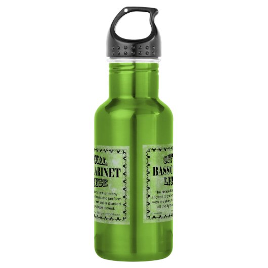 Bass Klarinettenlizenz Edelstahlflasche (Vorderseite)