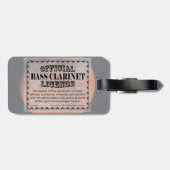 Bass Klarinettenlizenz Gepäckanhänger (Rückseite horizontal)