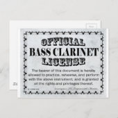 Bass Klarinettenlizenz Postkarte (Vorne/Hinten)
