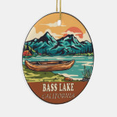 Bass Lake California Wasserfischen Emblem Keramik Ornament (Rechts)