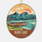 Bass Lake California Wasserfischen Emblem Keramik Ornament (Links)