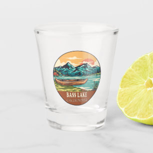 Bass Lake California Wasserfischen Emblem Schnapsglas