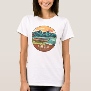 Bass Lake California Wasserfischen Emblem T-Shirt