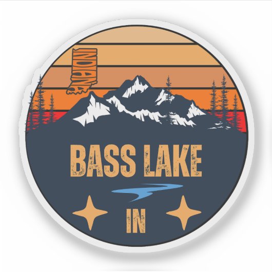Bass Lake, Indiana Aufkleber (Vorderseite)