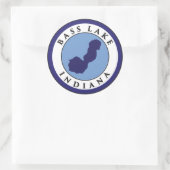 Bass Lake, Indiana Runder Aufkleber (Tasche)