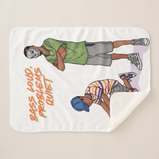 Bass Loud, Problems Quiet Music Art Blanket Sherpadecke (Vorderseite (Horizontal))