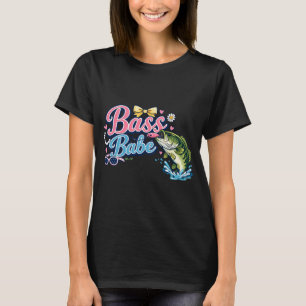 Bass Mädchen Rolle Niedlich Lustig Damen Angeln T-Shirt