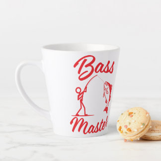 Bass Master Stick Man illustration, personalize Milchtasse
