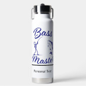 Bass Master Stick Man illustration, personalize Trinkflasche (Vorderseite)
