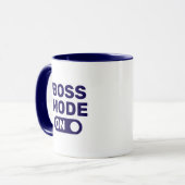 Bass Mode On Blue Typografie Coffee Tasse (Vorderseite Links)