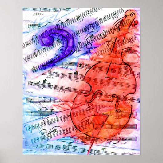 Bass Music Cut Sheet - Drucken Poster (Vorne)