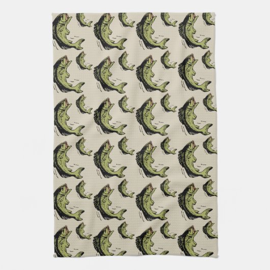 Bass-Muster TAN Handtuch (Vertikal)