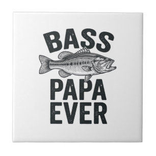 Bass Papa Ever Vintage Angeln Vater Shirt Design_1 Fliese
