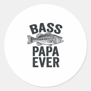 Bass Papa Ever Vintage Angeln Vater Shirt Design_1 Runder Aufkleber