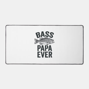 Bass Papa Ever Vintage Fishing Dad Shirt Design_1 Schreibtischunterlage