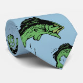 Bass Pattern Blau Krawatte (Gerollt)