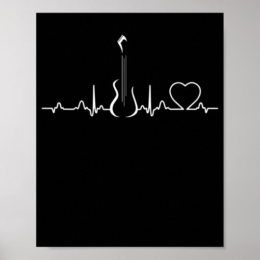 Bass Player Bass Guitar Heartbeat Musikinstrument Poster (Vorne)