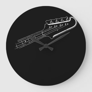 Bass Player Bass Guitar Musical Design Große Wanduhr