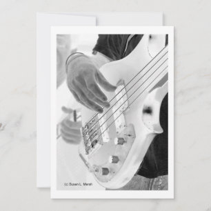 Bass Player , Bass und Hand, negatives Bild