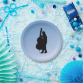 Bass Player Blue Pappteller (Party)