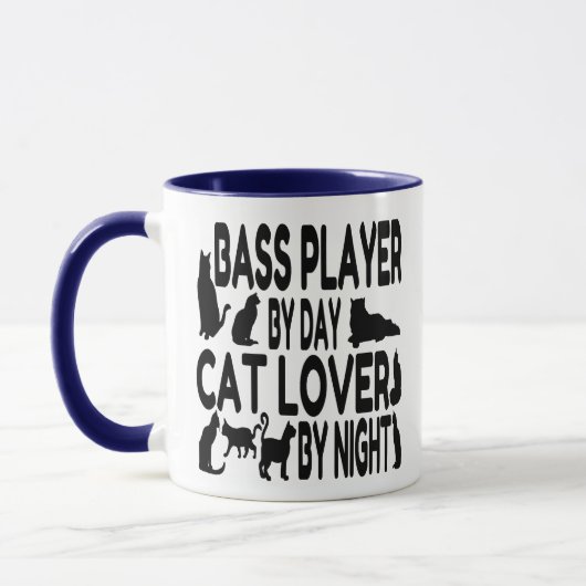 Bass Player Cat Lover Tasse (Links)
