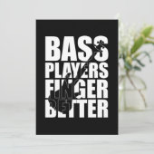 Bass Player Finger besser Dankeskarte (Stehend Vorderseite)