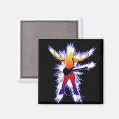 Bass Player Graphic Magnet (Vorderseite/Rückseite)