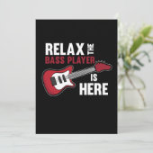 Bass Player ist hier Gitarrenmusiker Gitarre Dankeskarte (Stehend Vorderseite)