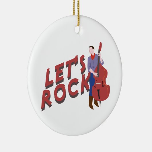 Bass Player Keramik Ornament (Rechts)