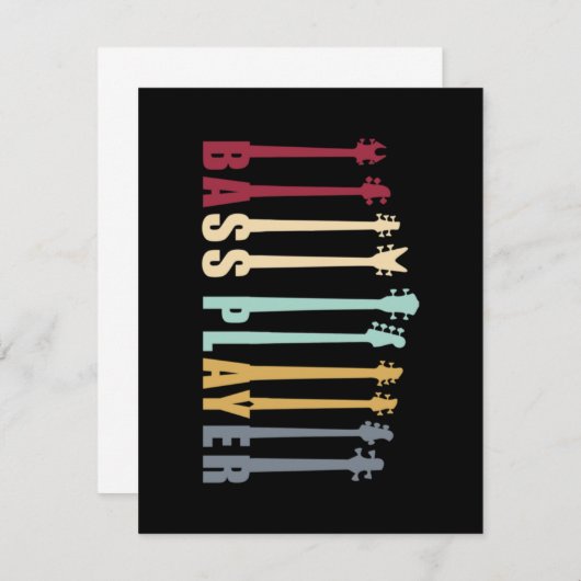 Bass Player Mitteilungskarte (Vorne/Hinten)